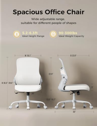 Mesh Office Chair, Armless Ergonomic Desk Chair for Small Spaces | Adaptive lumbar support, 2.8inch dual-density foam and quiet casters suit computer work, gaming and study, sturdy 300-lb base - color: Gry