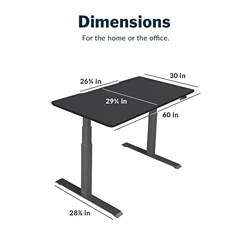 Vari Classic Electric Standing Desk – 60x30 – Black/Slate - color: Black Top / Slate Legs, size: 60 in x 30 in