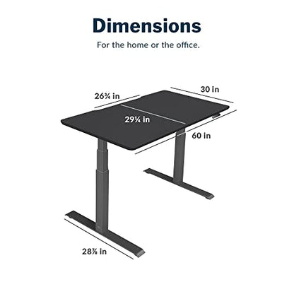 Vari Classic Electric Standing Desk – 60x30 – Black/Slate - color: Black Top / Slate Legs, size: 60 in x 30 in