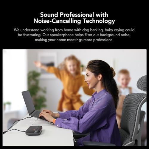 NUROUM A05U USB Conference Speaker and Microphone, Wired Speakerphone, 360° Noise Cancelling Voice Pickup, Stability, Lightweight, for Home Office/PC/Laptop/Destop/Group Meetings