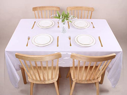 Kesfey Clear Plastic Table Cover Protector 60 x 108 Inch Vinyl Tablecloth | 100% Waterproof, PVC Rectangle Transparent Sheet, Oil Spill Proof, Wipeable,for Dining Tables,Picnic Party,Holidays - size: 108" x 60" (Rectangular)