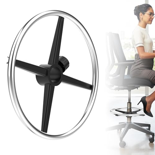 18" Foot Rest Ring for Drafting Stool & Office Chair, Chrome Steel - color: Silver, size: 18''