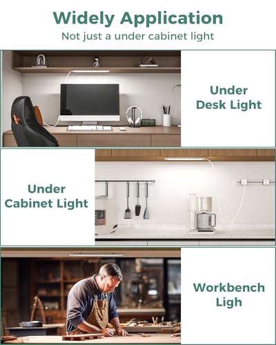 ASOKO 16" Under Cabinet LED Lights Plug in Workbench Light - color: Cool White, size: 16 Inch 1-Bar 1-Pack