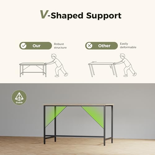 Mericonia 55x20 Inch Computer Desk, 0.6" Thick Small Office Table - color: Rustic Brown, size: 55",0.6"T
