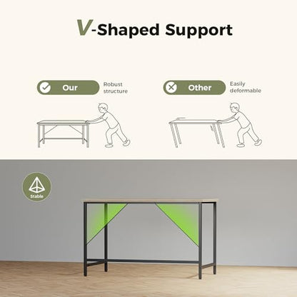 Mericonia 55x20 Inch Computer Desk, 0.6" Thick Small Office Table - color: Rustic Brown, size: 55",0.6"T