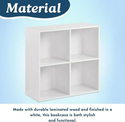 KB Designs - 4-Cube Bookcase, Unit Shelf, Storage Organizer, White - color: White
