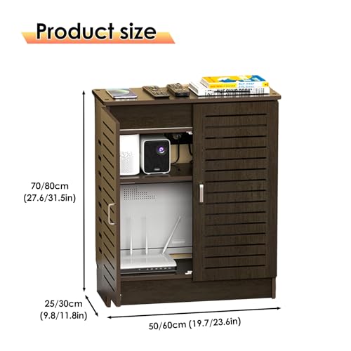 WiFi Router Storage Cabinet, Multi-Functional Box, Floor Standing Modem,Power Strip Cable Management Hider Organizer for Living Room, Office, Bedroom - size: 60*25*80cm/23.6*9.8*31.5in