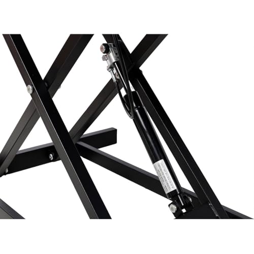 Standing Desk Converter 31.5", Height Adjustable Sit Stand Desk Riser with Keyboard Tray, Gas Spring Stand Up Workstation for Dual Monitors, Laptop & Home Office, Black/White,Black - color: Black