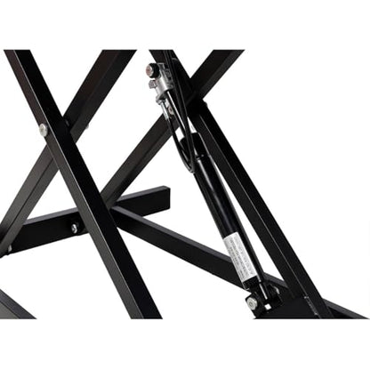 Standing Desk Converter 31.5", Height Adjustable Sit Stand Desk Riser with Keyboard Tray, Gas Spring Stand Up Workstation for Dual Monitors, Laptop & Home Office, Black/White,Black - color: Black