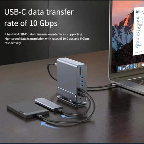 Docking Station for HP Omen 17 16 15 15t Transcend 14 16 MAX 16 Victus 15 16 Gaming Laptop,15-in-1 USB C with 360 ° Rotating Base, 2 * 4K HDMI and 1*DP, 10Gbps USB Port Transfer, RJ45, Audio, SD/TF