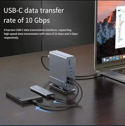 Docking Station for HP Omen 17 16 15 15t Transcend 14 16 MAX 16 Victus 15 16 Gaming Laptop,15-in-1 USB C with 360 ° Rotating Base, 2 * 4K HDMI and 1*DP, 10Gbps USB Port Transfer, RJ45, Audio, SD/TF