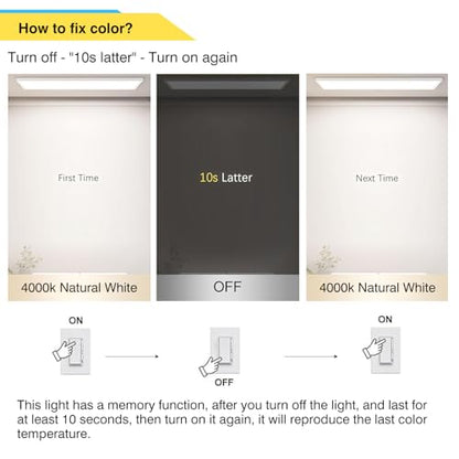 AIKVSXER 6 Pack 1x4 LED Flat Panel Light Surface Mount White, 5500LM 50W - color: White, size: 1x4FT 6PACK