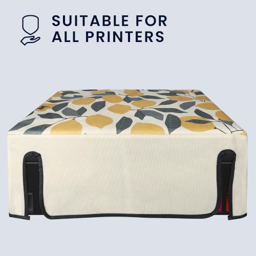 kwmobile Printer Cover for Canon PIXMA G650 / G620 - Flexible Protective Sleeve, Fabric Dust Cover, Fitted Printer Case, Lemons, Yellow/Green/Beige - style: Lemons 06-07-11