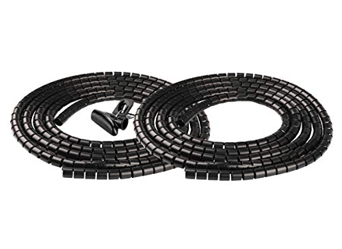 Cable Sleeve Organizer 19.7ft Cord Wire Wrap Coiled Tube Sleeve Cable Management Sleeve for Home Office PC TV Black - color: Black, size: 118.1inch*0.62inch*2pcs
