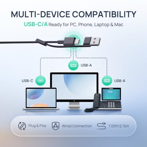 Yealink UH46 PC Headset with Mic Noise Cancelling Wired Headset USB-C/A - size: Stereo - UC