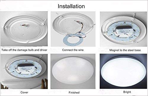 Led Ceiling Light Panel Fixtures 12w Ceiling Fan Retrofit Kit Circle Replacement Board Bulb 3500k 1-Pack(Warm White) - color: Warm White