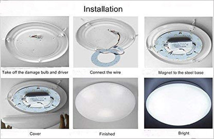 Led Ceiling Light Panel Fixtures 12w Ceiling Fan Retrofit Kit Circle Replacement Board Bulb 3500k 1-Pack(Warm White) - color: Warm White