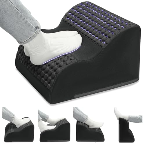 Foot Rest for Under Desk with Massage Dots, 3-Tier Foot Stool, Black | High-Density Foam Footrest, Washable Cover, Ergonomic Leg Elevation, for Home Office Gaming Chair & Sofa, Supports Posture - color: Black