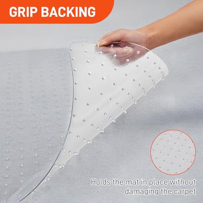 Anti-Slip 30 x 48 in Office Chair Mat for Low Pile Carpets with Lip | Heavy-Duty Easy-Glide Rolling Plastic Floor Mat Fits Gaming or Work Chairs for Home and Office Use - size: 30" x 48" for Carpet with Lip