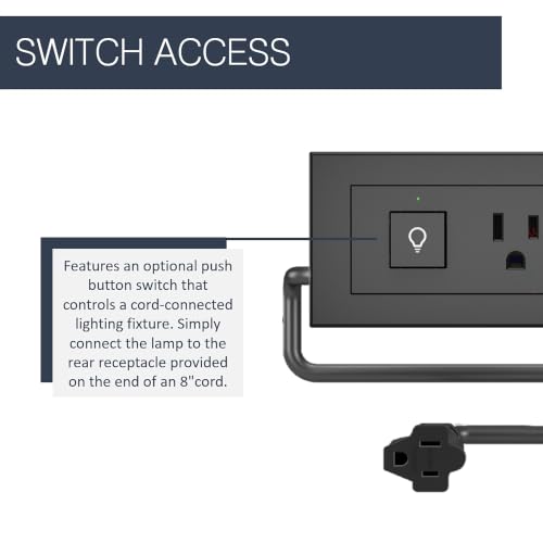Legrand radiant Furniture Power Strip USB A/C and Switch Black 6 Ft Cord