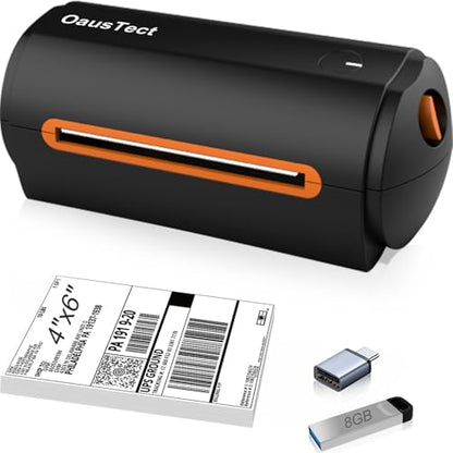 OausTect USB Thermal Label Printer, 1.57" - 4.3" Width Thermal Label for Shipping, Barcode, Receipts, Stickers, 150mm/sec High Speed Desktop Printer Compatible Windows, MAC