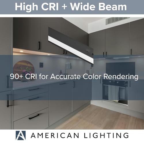 American Lighting LED Courant Plus Undercabinet Light 24 Inch 5CCT 90+ CRI 1200 Lumens with USB-A USB-C and 20A Receptacles Black Finish Title 24 Compliant