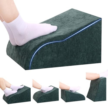 Foot Rest for Under Desk at Work, Ergonomic Under Desk Footrest with Washable Cover for Office, Home & Gaming Leg Elevation Pillow Green - color: H-green