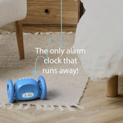 CLOCKY Runaway Digital Loud Rolling Alarm Clock for Heavy Sleeper Adults - color: Blue