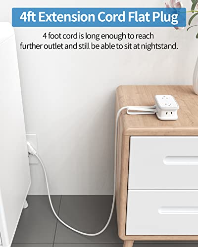 2 Pack Power Strip with USB C Ports, 4 Outlets 3 USB(1 USB-C), NTONPOWER Small Power Strip with 4ft Short Extension Cord Flat Plug, Compact Power Strip for Travel Hotel Cruise Essentials, White - size: 2 Pack 4 Outlets 1 USB-C 2 USB-A, style: 20W-White