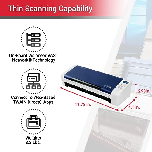 Xerox Duplex Portable Document Scanner, Xerox Duplex Portable Scanner, Blue & White (Renewed)