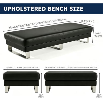 Waiting Room Bench Faux Leather Reception Seating for Office Lobby - color: Beige, size: 39.4"L×17.7"W×16.9"H