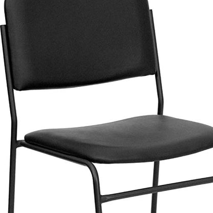 Flash Furniture 5 Pack HERCULES Series 500 lb. Capacity High Density Black Vinyl Stacking Chair with Sled Base | Sled Base, Vinyl Upholstery, 500 LBS. Weight Capacity - color: Black Vinyl/Black Frame, size: Set of 5
