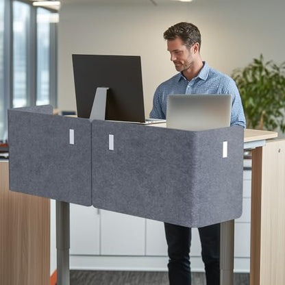 Desk Privacy Panel, 48" × 19" L-Shaped Cubicle Desk Divider, Gray - color: Grey, size: 47.2" × 18.7"