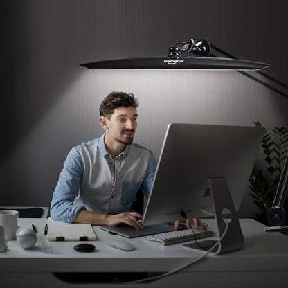 20-Inch LED Desk Lamp with Clamp, 20W 2200LM, Black CCT | 182 SMD LEDs provide eye-caring, flicker-free lighting with 4 brightness levels and 3 color temperatures - size: BLACK-CCT-Non Protective
