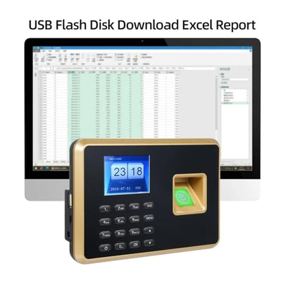 Biometric Time Clock For Small Businesses Employee Attendance Machine Support Fingerprint Password Recognition Data Management Device For Offices, Factories, Hotels, Schools and More(With USB and card - size: With USB and card