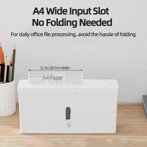 Slim Small Shredders for Home Use, Personal Paper Shredder Compact for Desk, P-5 High-Security Micro-Cut Slim Desktop Shredder, Quiet & Jam Proof, 2-A4-Sheet, Overheat Protection