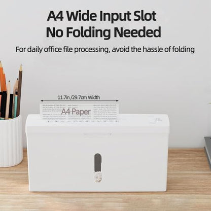 Slim Small Shredders for Home Use, Personal Paper Shredder Compact for Desk, P-5 High-Security Micro-Cut Slim Desktop Shredder, Quiet & Jam Proof, 2-A4-Sheet, Overheat Protection