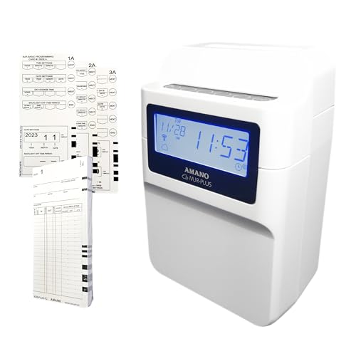 Amano MJR-Plus Calculating time Clock for 100 Employees. Free Cloud app Included