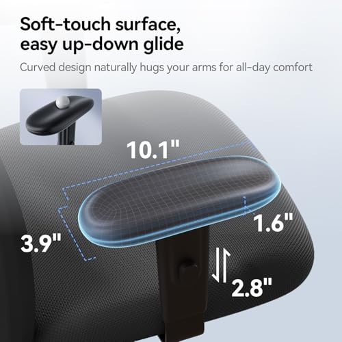 SIHOO M18 Ergonomic Office Chair, High Back Mesh Desk Chair with Adjustable Headrest & Lumbar Support, 330lbs Capacity Computer Chair with 2D Armrests & Wide Cushion, Tilt Lock, 2 Packs-Black - color: Black, size: Pack of 2