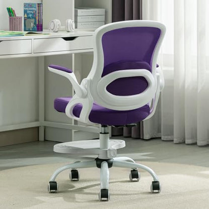 Kids Desk Chair,Ergonomic Study Chair with Adjustable Height,Swivel Mesh Desk Chair with Wheels,Home Office Chair for Children in Home Bedroom Purple - color: Purple