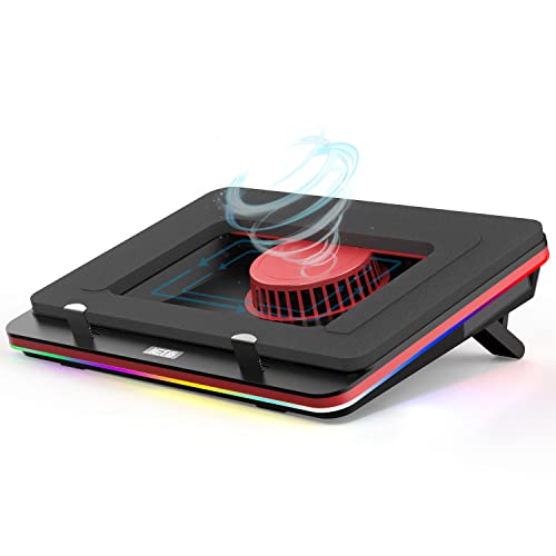 IETS GT500 Powerful Turbo-Fan (5000 RPM) RGB Laptop Cooling Pad with Infinitely Variable Speed,Seal Foam for Rapid Cooling Gaming Laptop,Dust Filter for Protect Laptop,13-17.3inch Laptop Cooler - color: S2(RGB)