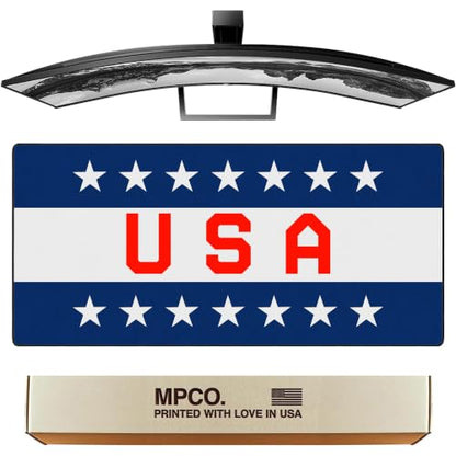 Star Spangled Banner Gaming Desk Pad, 36" x 17" Duraglyde Desk Mat | Western, Durable Surface, Non-Slip, Washable Fabric, Smooth Glide, Stable Grip, Large Keyboard and Mouse Pad for Everyday Use - color: Star Spangled Banner