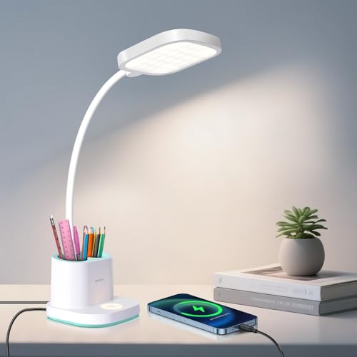 LED Desk Lamp for Dorm Home Office Bedroom, Dimmable Reading Light - color: Green