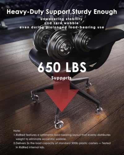 RidRed Office Chair Wheels - Replacement Rubber Wheels - Universal Fit 3 Inch Casters, Heavy-Duty Chair Casters, Noise Free, Fits 98% Chair, for All Floor (5) - color: Transparent