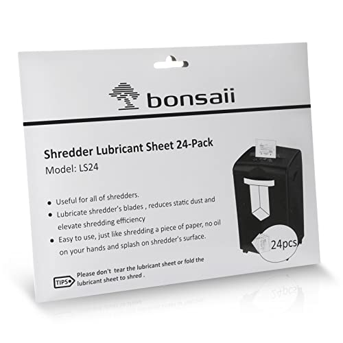 Bonsaii Paper Shredder Lubricant Sheets, 24-Pack (8.4 x 5.9 inch/piece) - size: 24 PACK