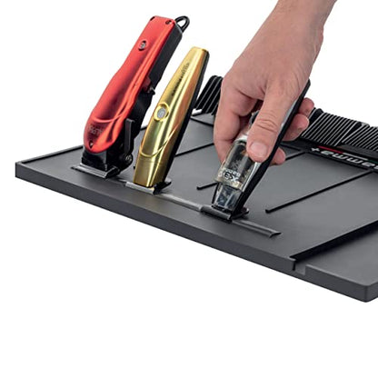 GAMMA+ Professional Barber Appliance Magnetic Mat and Station Organizer, Anti-Slip, Durable Hair Styling Tools - color: Black Magnetic Barber Mat