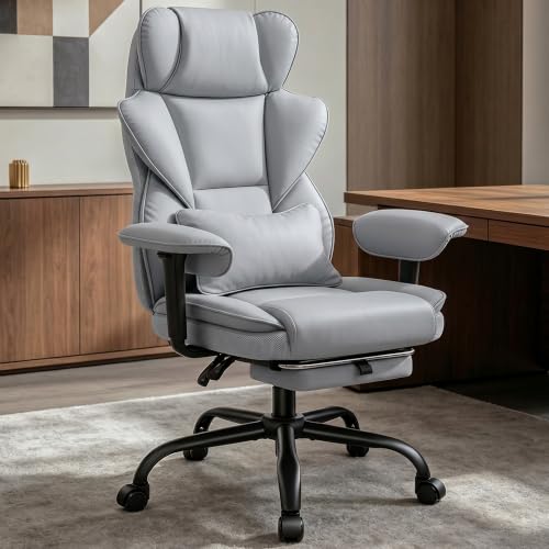 Office Chair, Desk Chair with Soft Adjustable Armrests - color: Grey