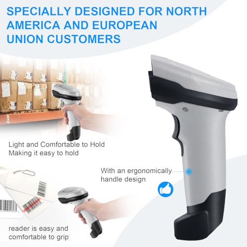 Barcode Scanner Wireless, Bluetooth Barcode Reader with Stand 3 in 1 Bluetooth & 2.4G Wireless & USB Wired Connection 1D&2D&QR&PDF417 Data Matrix Handheld Bar Code Scanners - size: 2D-2209WT-Wireless