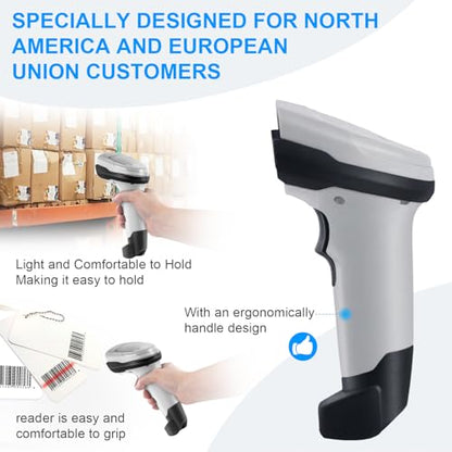Barcode Scanner Wireless, Bluetooth Barcode Reader with Stand 3 in 1 Bluetooth & 2.4G Wireless & USB Wired Connection 1D&2D&QR&PDF417 Data Matrix Handheld Bar Code Scanners - size: 2D-2209WT-Wireless