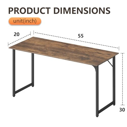 BestOffice Computer Desk,Home Office Desk, Modern Simple Style for Home Office Study Writing (Brown, 55 Inch) - color: Brown, size: 55 Inch
